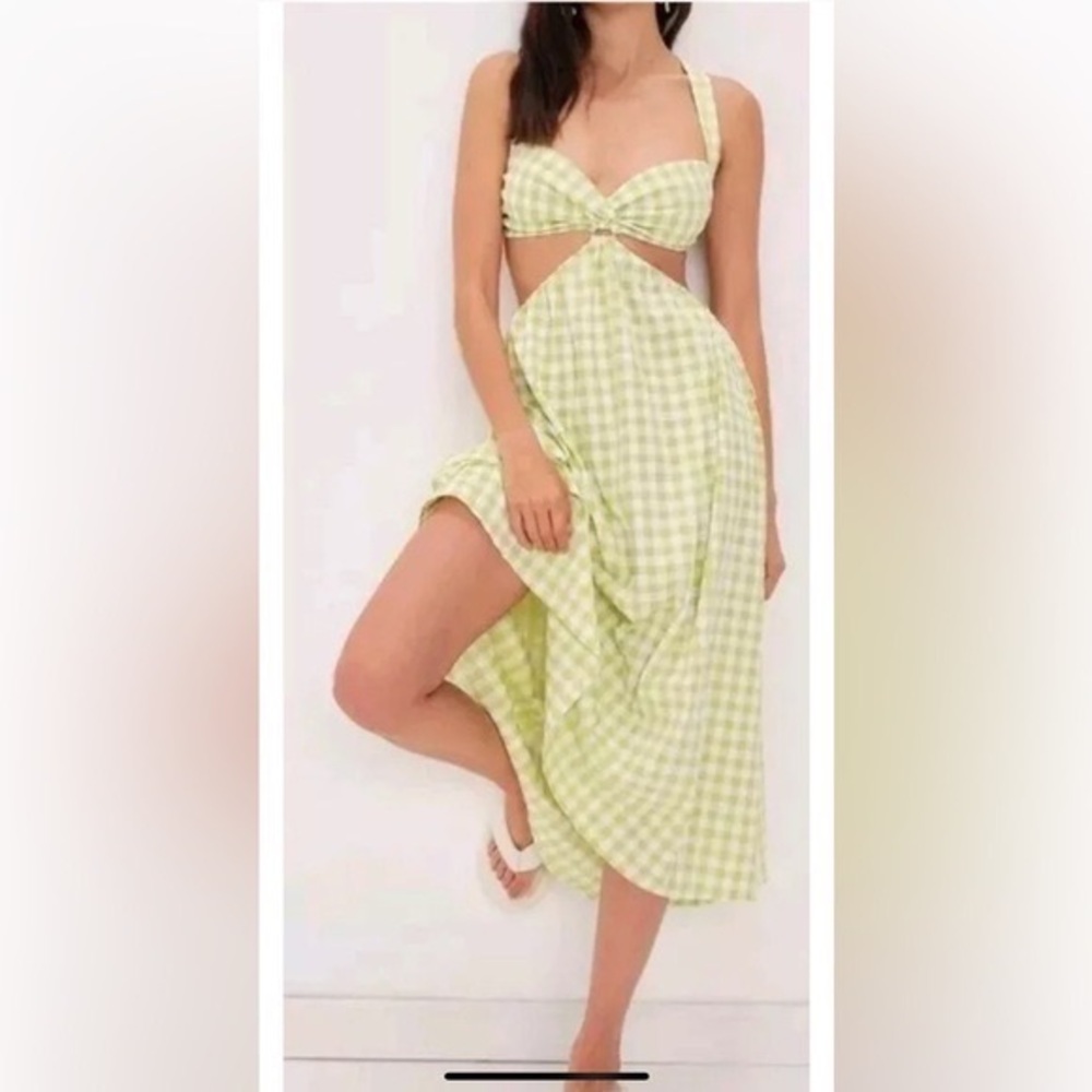 For Love & Lemons Maureen Midi Gingham Dress NWT Medium